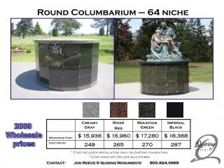Round Columbarium – 64 niche