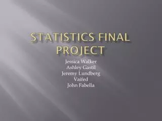 Statistics Final Project