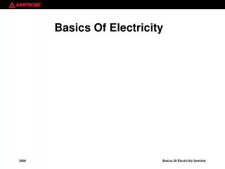 Basics Of Electricity