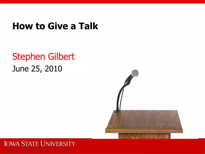 how to give a talk