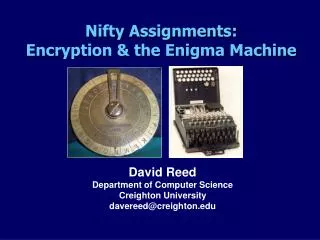 Nifty Assignments: Encryption &amp; the Enigma Machine