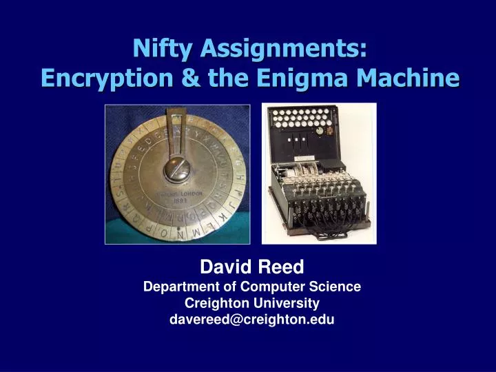 nifty assignments encryption the enigma machine