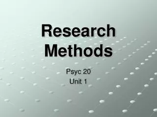 Research Methods