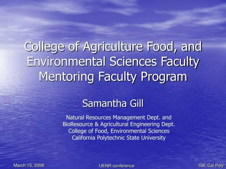 college of agriculture food and environmental sciences faculty mentoring faculty program