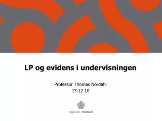 lp og evidens i undervisningen