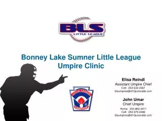 Bonney Lake Sumner Little League Umpire Clinic