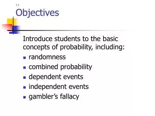 1-1 Objectives