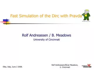 Fast Simulation of the Dirc with Pravda