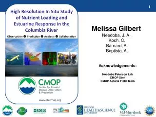 High Resolution In Situ Study of Nutrient Loading and Estuarine Response in the Columbia River