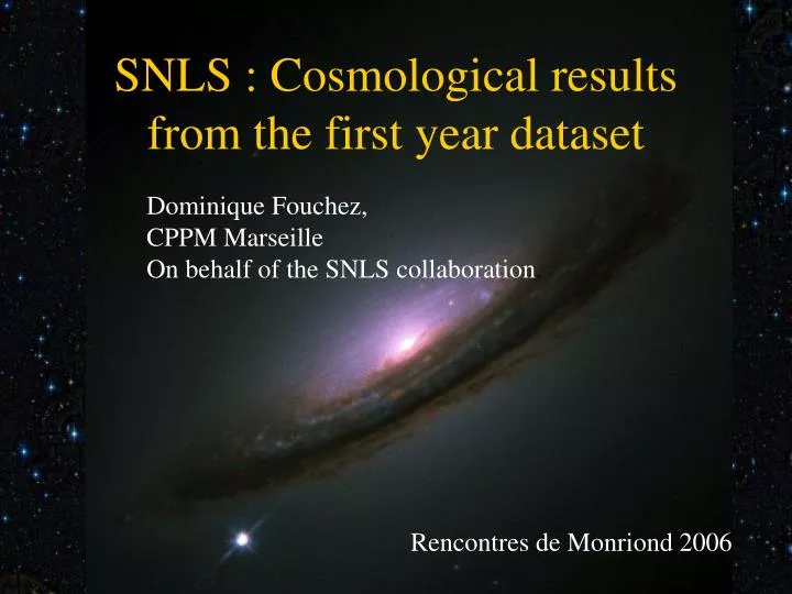 snls cosmological results from the first year dataset