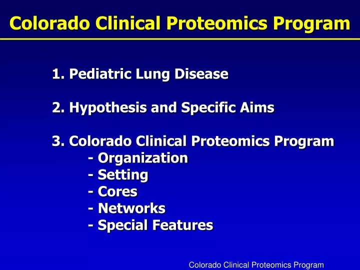 colorado clinical proteomics program