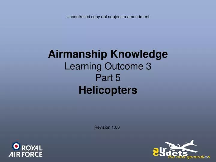 airmanship knowledge learning outcome 3 part 5 helicopters