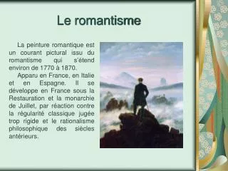 le romantisme