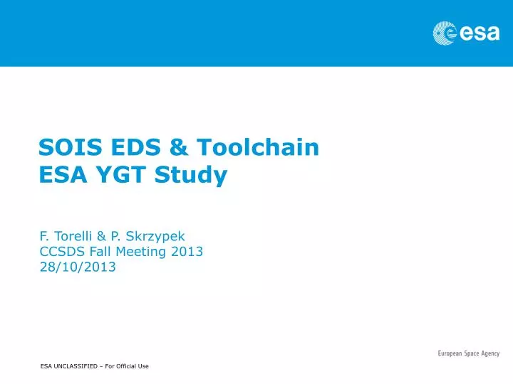 sois eds toolchain esa ygt study