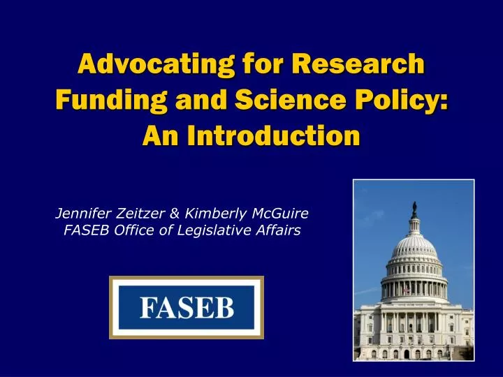 advocating for research funding and science policy an introduction