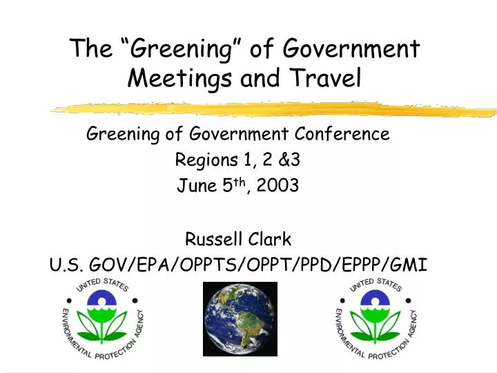 the greening of government meetings and travel