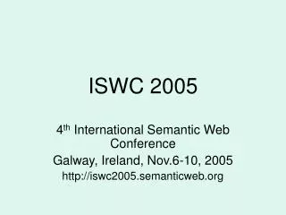 ISWC 2005