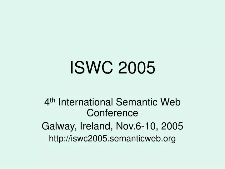 iswc 2005