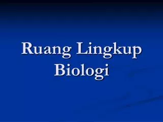 ruang lingkup biologi