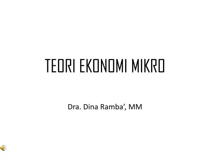 teori ekonomi mikro