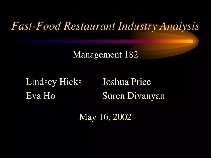 fast food restaurant industry analysis