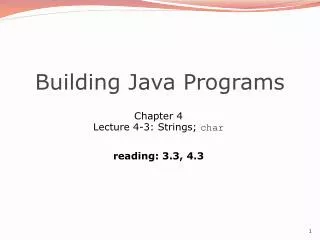 Building Java Programs