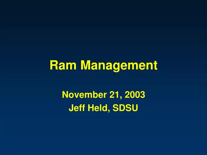 ram management