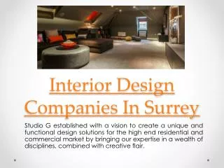 Interior Designers In Surrey