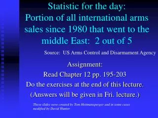 Assignment: Read Chapter 12 pp. 195-203 Do the exercises at the end of this lecture.