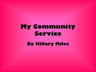 My Community Service