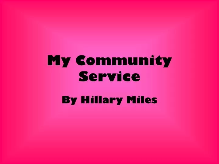 my community service