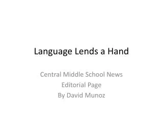 Language Lends a Hand