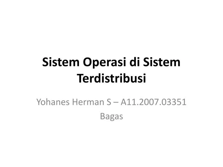 sistem operasi di sistem terdistribusi