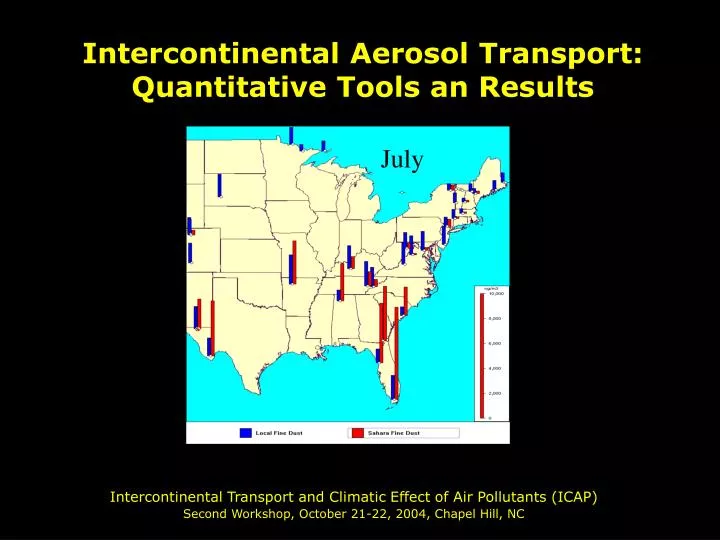 intercontinental aerosol transport quantitative tools an results