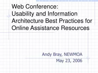 Andy Bray, NEWMOA May 23, 2006