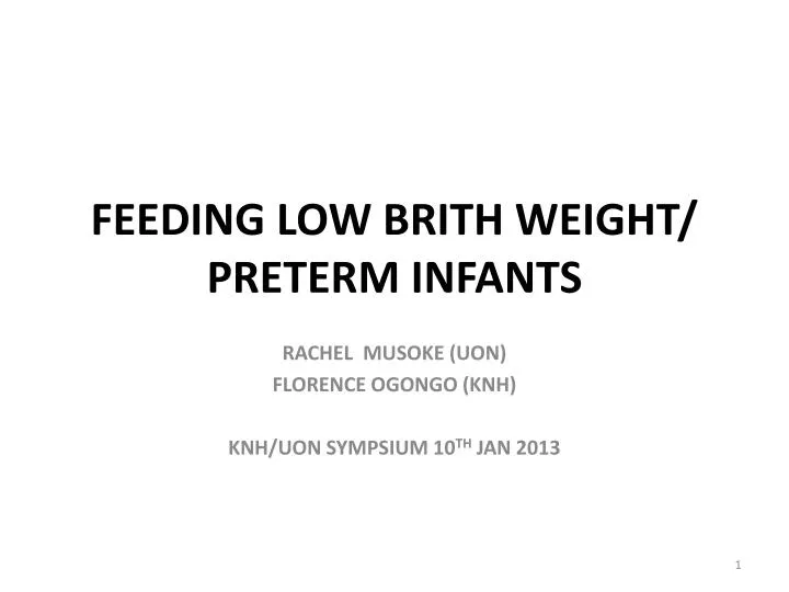 feeding low brith weight preterm infants
