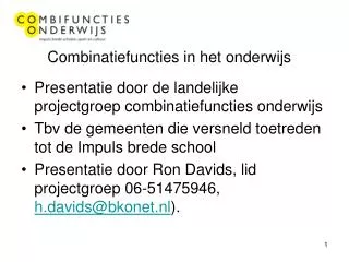 combinatiefuncties in het onderwijs