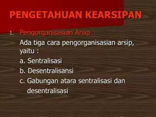 pengetahuan kearsipan
