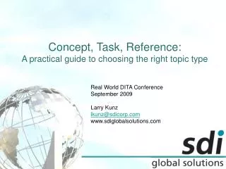 Concept, Task, Reference: A practical guide to choosing the right topic type