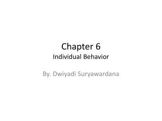 chapter 6 individual behavior