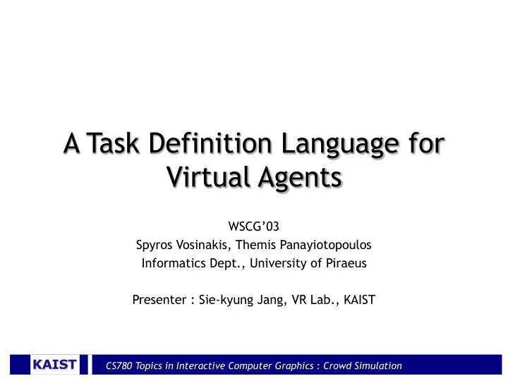 a task definition language for virtual agents