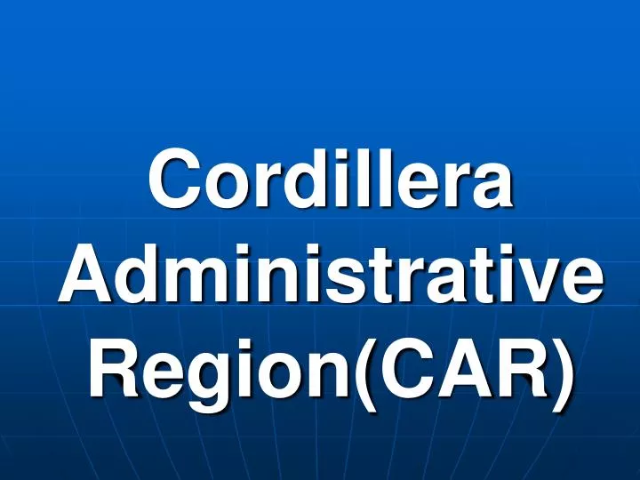 cordillera administrative region car