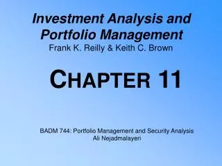 Investment Analysis and Portfolio Management Frank K. Reilly &amp; Keith C. Brown