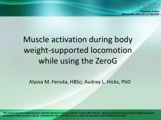 Muscle activation during body weight-supported locomotion while using the ZeroG