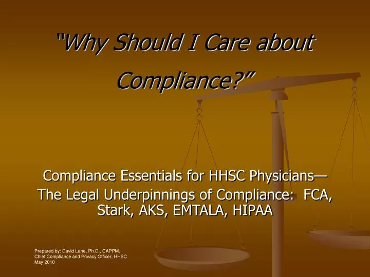why should i care about compliance