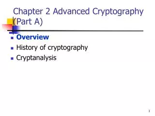 Chapter 2 Advanced Cryptography (Part A)