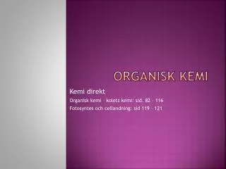 organisk kemi