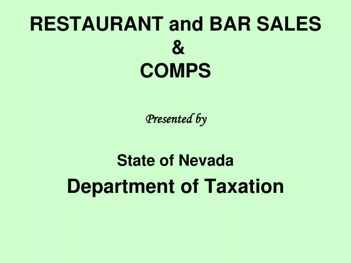restaurant and bar sales comps