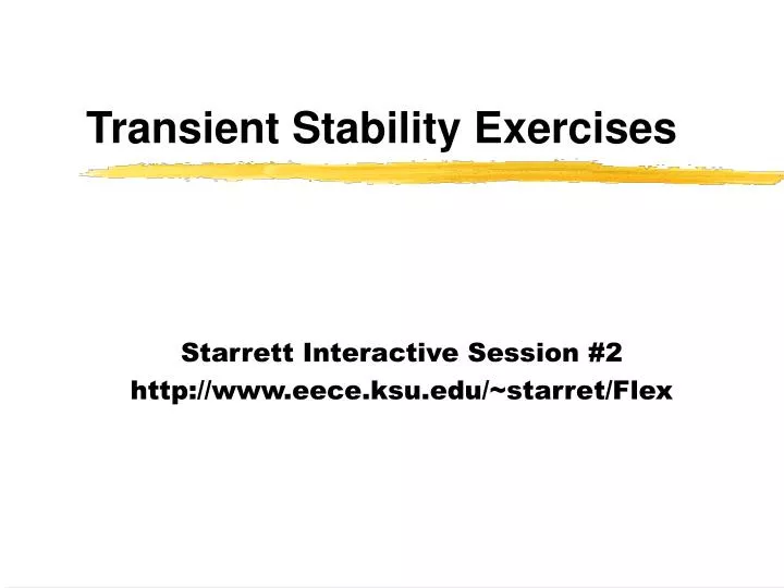 transient stability exercises