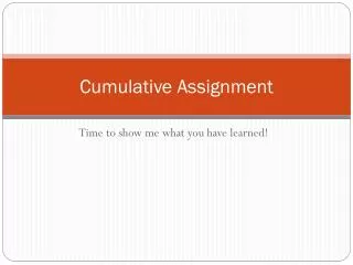 Cumulative Assignment